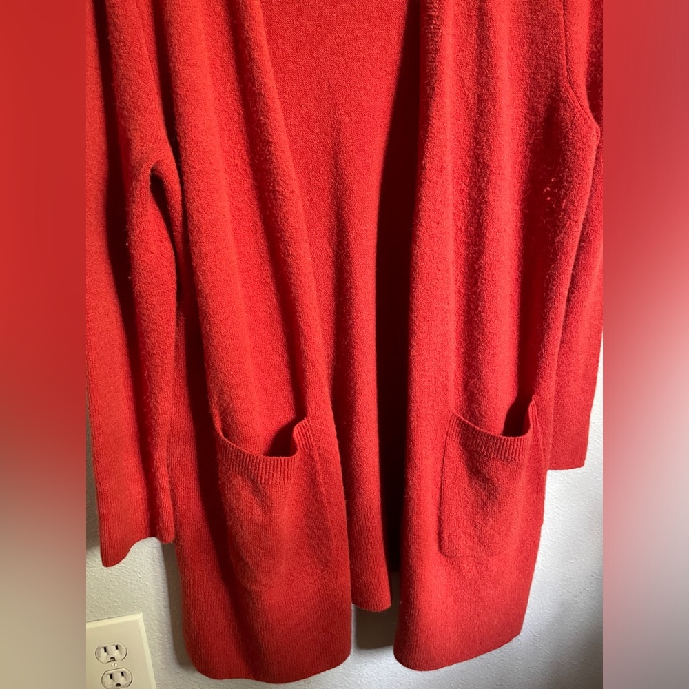 Madewell Kent Wool Cardigan Sweater in Etruscan Clay M Longline Duster - Picture 4 of 8